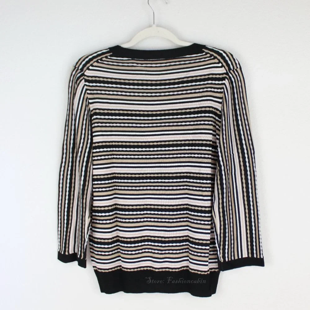 NWT Kate Spade Stripe Crewneck Sweater, Large